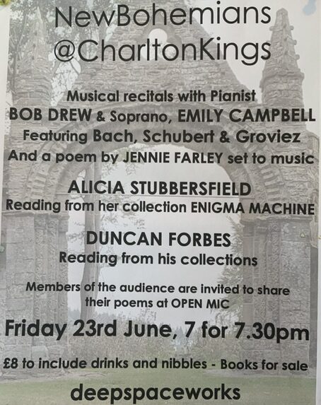 NewBohemians@CharltonKings Poetry Evening in June